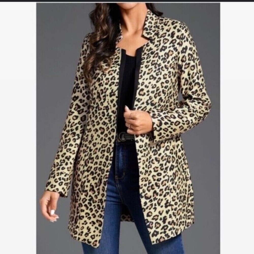 Floryday Leopard Print Long Singe Button Womens B… - image 2